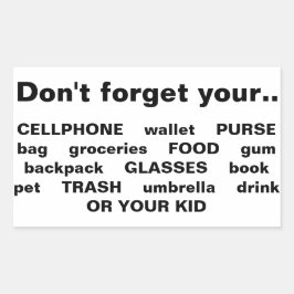 Vergeet je... telefoon/portemonnee..kind stickers 