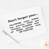 Vergeet je... telefoon/portemonnee..kind stickers  (Envelop)