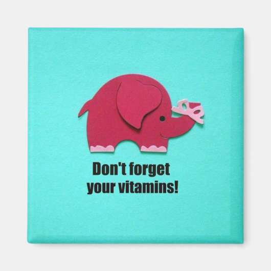 Vergeet je vitaminen niet! magneet (Voorkant)