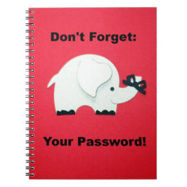 Vergeet je wachtwoord niet. notitieboek