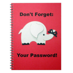 Vergeet je wachtwoord niet. notitieboek