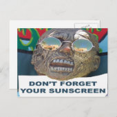 Vergeet je zonnebrandcrème Briefkaart niet (Voorkant / Achterkant)