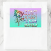 Vergeet jezelf niet lief te hebben rechthoekige sticker (Tas)