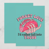 Vergeet Liefde Ik Val Liever In Tacos Grappig Feestdagenkaart (Voorkant / Achterkant)