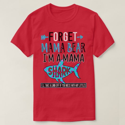 Vergeet mama Beer Ik ben een mama Shark Funny Mam  T-shirt (Design voorkant)
