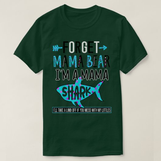 Vergeet mama Beer Ik ben mama Shark T-shirt (Design voorkant)