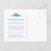 Vergeet-me-geen blauw hart met geannuleerde bruilo aankondigingskaart (Achterkant)