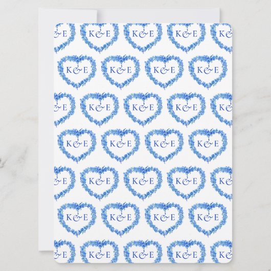 Vergeet me-geen hartsblauw wit kaart (Achterkant)