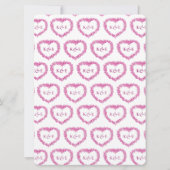 Vergeet me-geen hartsroze bruiloft wit kaart (Achterkant)