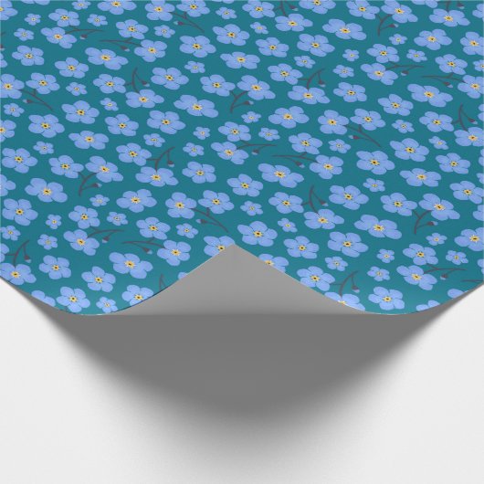 Vergeet me geen patroon cadeaupapier (Hoek)