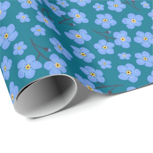 Vergeet me geen patroon cadeaupapier (Rol Hoek)