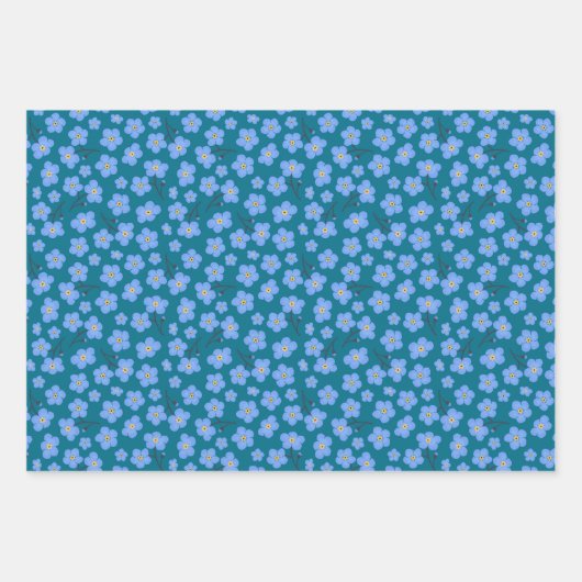 Vergeet me geen patroon inpakpapier vel (Voorkant 3)