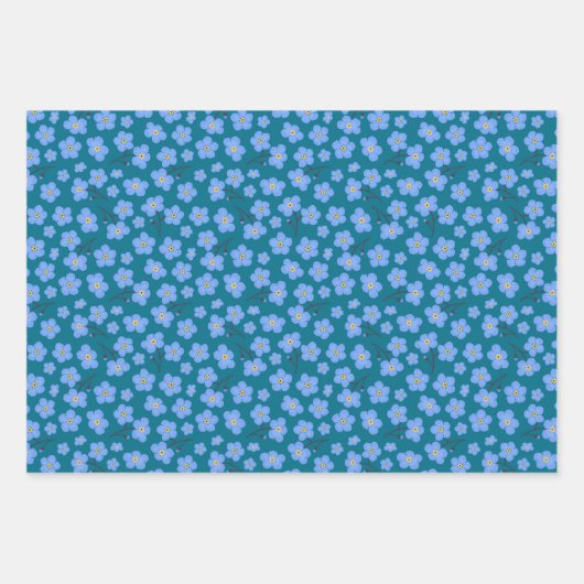 Vergeet me geen patroon inpakpapier vel (Voorkant)