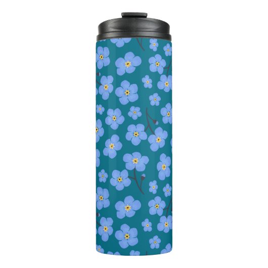 Vergeet me geen patroon thermosbeker (Voorkant)