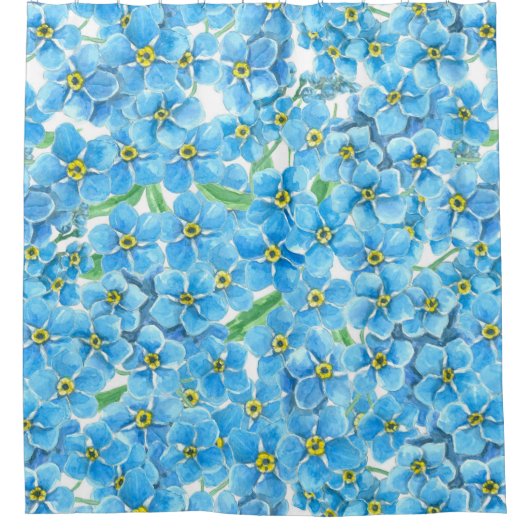 Vergeet me geen waterverf douchegordijn (Voorkant)