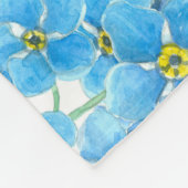 Vergeet me geen waterverf fleece deken (Hoek)