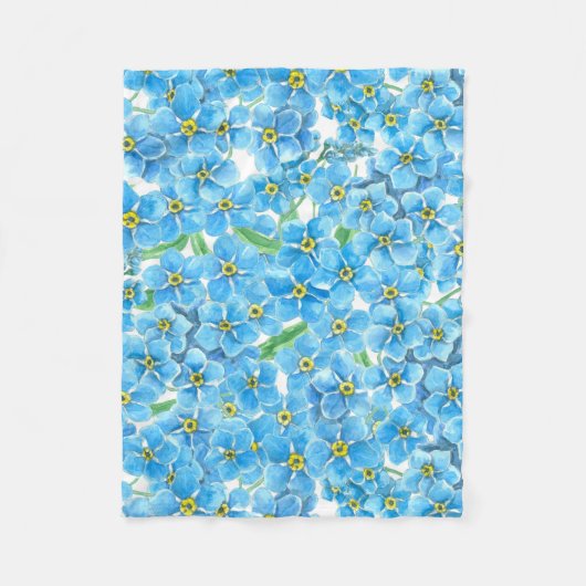 Vergeet me geen waterverf fleece deken (Voorkant)