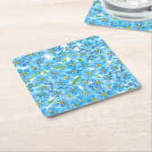 Vergeet me geen waterverf kartonnen onderzetters (Schuin)