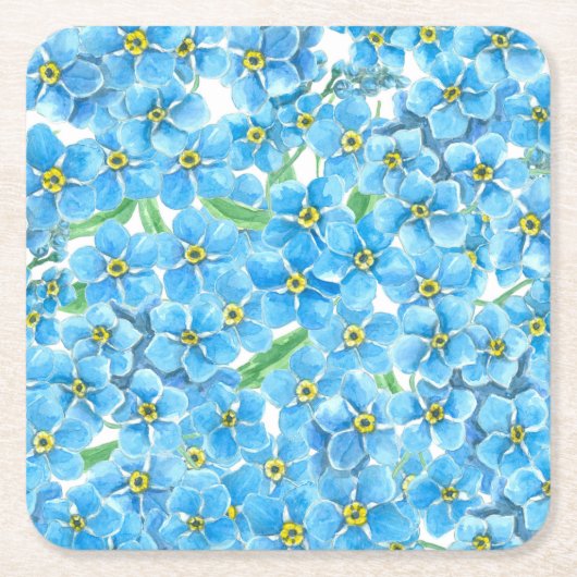 Vergeet me geen waterverf kartonnen onderzetters (Voorkant)