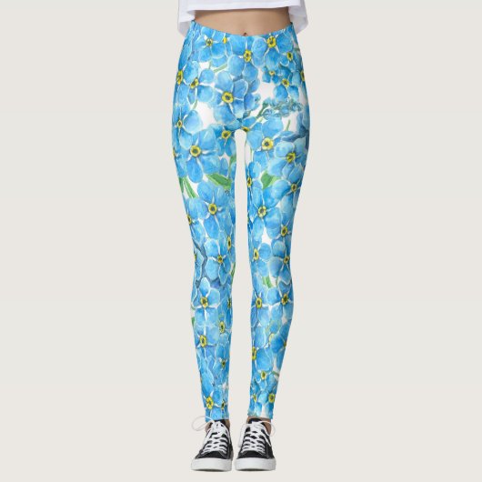 Vergeet me geen waterverf leggings (Voorkant)