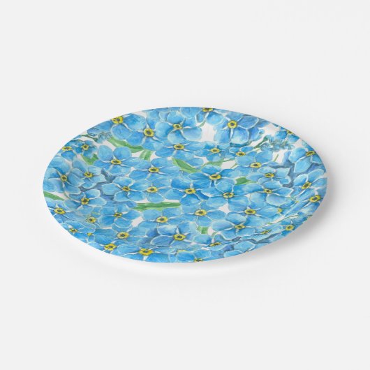 Vergeet me geen waterverf papieren bordje (Gekanteld)