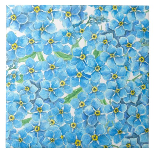 Vergeet me geen waterverf tegeltje (Voorkant)