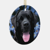 Vergeet me Knot - Black Labrador Keramisch Ornament (Rechts)