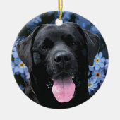 Vergeet me Knot - Black Labrador Keramisch Ornament (Voorkant)