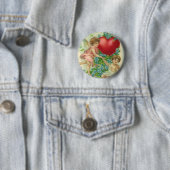 Vergeet me knot Valentijn Ronde Button 5,7 Cm (In situ)