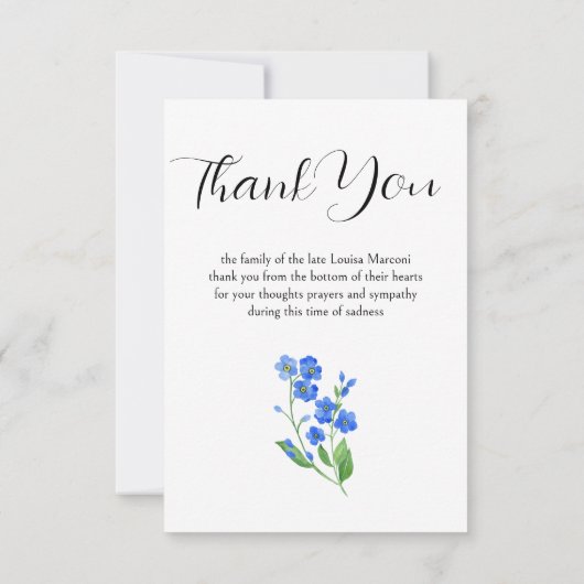 Vergeet me niet 3 Foto-herinneringen van Love Fune Bedankkaart (Achterkant)