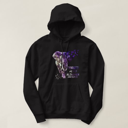 Vergeet me niet Alzheimer-bewustzijn Hoodie (Design voorkant)