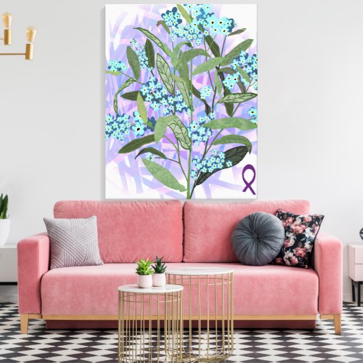 Vergeet me niet - Alzheimer's Awareness Canvas Afdruk (Insitu (Woonkamer))