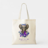 Vergeet me niet Alzheimer's Awareness Elephant Flo Tote Bag (Achterkant)