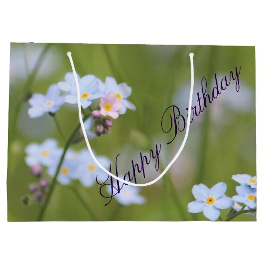 Vergeet-me-niet Birthday Bag Large Cadeautasje (Achterkant)