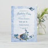 Vergeet me niet  Birthday Party Kaart (Staand voorkant)