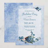 Vergeet me niet  Birthday Party Kaart (Voorkant / Achterkant)