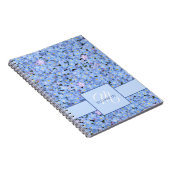 Vergeet me niet blauw bloemnaam + monogram Sjabloo Notitieboek (Rechterzijde)