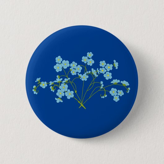 Vergeet me niet Blauw Ronde Button 5,7 Cm (Voorkant)