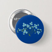 Vergeet me niet Blauw Ronde Button 5,7 Cm (Voorkant /achterkant)