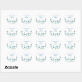 Vergeet me niet Blauw & Wit Bruid Bruidegom Ronde Sticker (Vel)