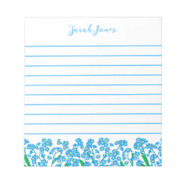 Vergeet-me-niet blauwe bloem tuin gevoerd notitieblok