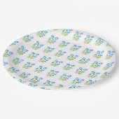 Vergeet me niet Blauwe bloemenbruiloft Waterverf B Papieren Bordje (Gekanteld)