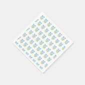 Vergeet me niet Blauwe bloemenbruiloft Waterverf B Servet (Hoek)