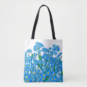 Vergeet me niet, Blauwe bloementekening, Natuur li Tote Bag (Voorkant)