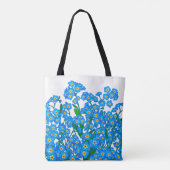 Vergeet me niet, Blauwe bloementekening, Natuur li Tote Bag (Achterkant)