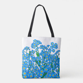 Vergeet me niet, Blauwe bloementekening, Natuur li Tote Bag