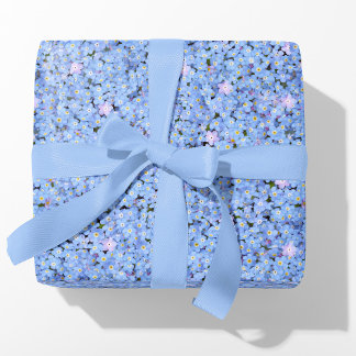 Vergeet me-niet Blauwe Floral Foto Cadeaupapier