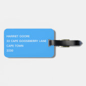 Vergeet-me-niet blauwe kleurennaam bagagelabel (Achterkant horizontaal)