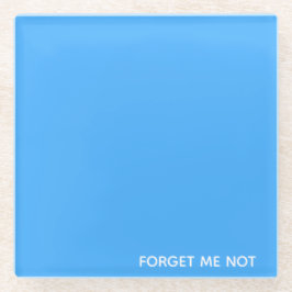 Vergeet-me-niet blauwe kleurennaam glazen onderzetter