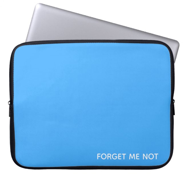 Vergeet-me-niet blauwe kleurennaam laptop sleeve (Voorkant)